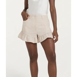 Cinq A Sept Neema Rhinestone Ditsy Ruffle High Waist Shorts